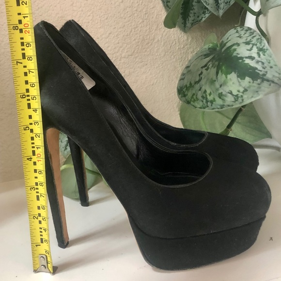 Brian Atwood Black Suede Platform Stiletto Heals - Picture 7 of 7